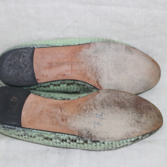 MAMOLO BLAHNIK green python ballet flats size 38 - Picture 5 of 6